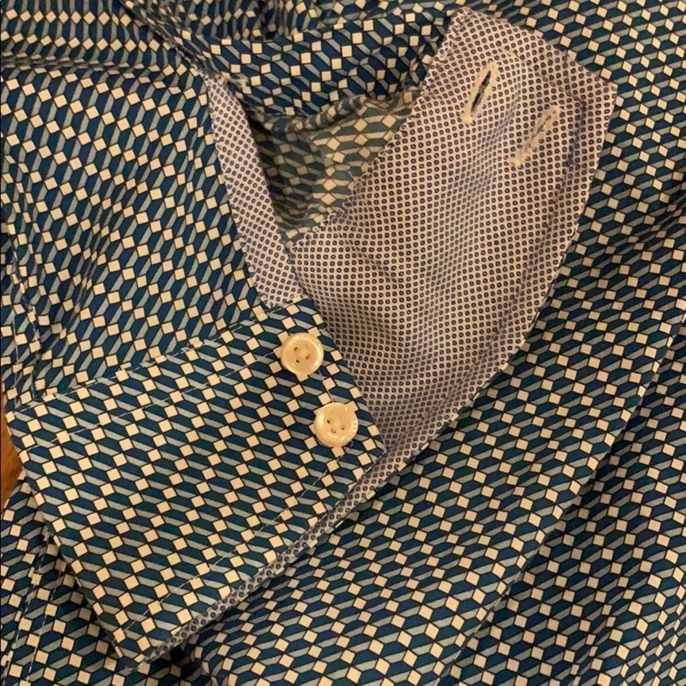 Blue & white checkered Ted Baker button down - Picture 6 of 11